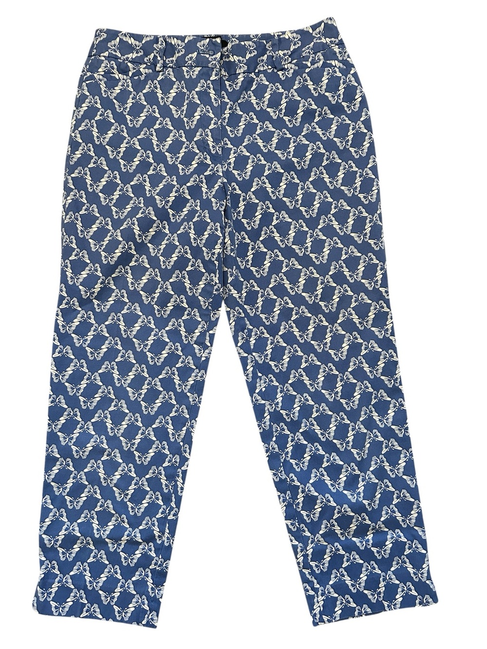 Talbot’s Blue Butterfly Print Cropped Pants